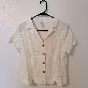 Cropped Linen Button Up